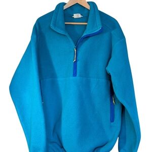 REI Men's Teal Zip-Up Fleece Sweater XL Outdoor Hiking Casual Cozy Cabincore